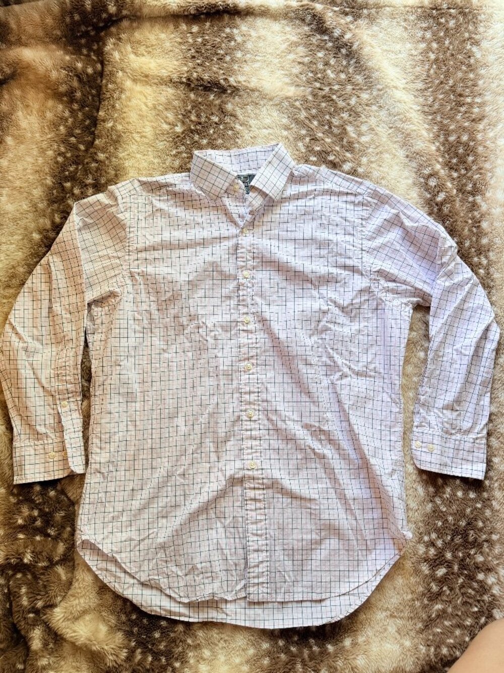 Size 16.5 32/33 Mens Polo Ralph Lauren Regent Classic Fit Grid Shirt - Picture 2 of 6